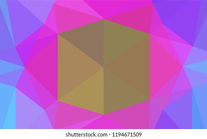 Light Multicolor, Rainbow vector shining hexagonal background. Creative geometric illustration in Origami style with gradient. The elegant pattern can be used as part of a brand book.