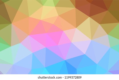 Light Multicolor, Rainbow vector shining hexagonal pattern. Glitter abstract illustration with an elegant design. Brand new style for your business design.