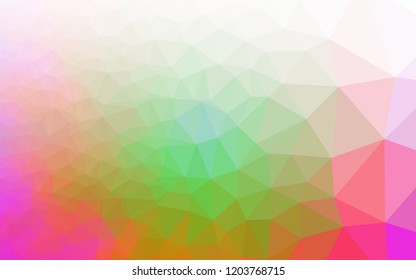 Light Multicolor, Rainbow vector shining hexagonal pattern. Shining illustration, which consist of triangles. The textured pattern can be used for background.
