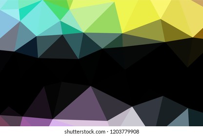 Light Multicolor, Rainbow vector shining hexagonal pattern. Shining illustration, which consist of triangles. A completely new template for your business design.