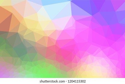 Light Multicolor, Rainbow vector shining hexagonal pattern. Colorful abstract illustration with gradient. Brand new style for your business design.