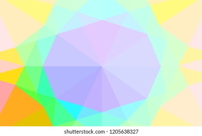 Light Multicolor, Rainbow vector shining hexagonal background. Creative illustration in halftone style with gradient. The template can be used as a background for cell phones.