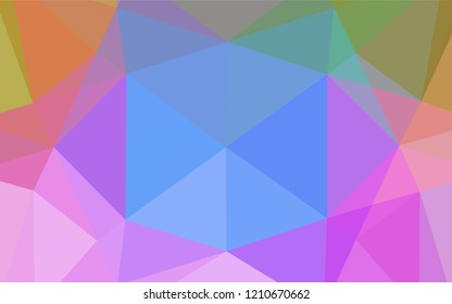 Light Multicolor, Rainbow vector shining hexagonal template. Shining illustration, which consist of triangles. Brand new style for your business design.