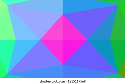 Light Multicolor, Rainbow vector shining hexagonal background. Shining illustration, which consist of triangles. Brand new style for your business design.