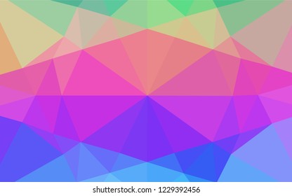 Light Multicolor, Rainbow vector shining hexagonal pattern. Triangular geometric sample with gradient.  The completely new template can be used for your brand book.