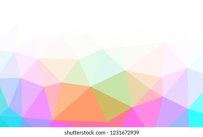 Light Multicolor, Rainbow vector shining hexagonal background. A sample with polygonal shapes. Brand new design for your business.