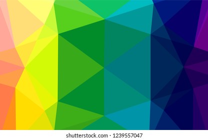 Light Multicolor, Rainbow vector shining hexagonal template. A sample with polygonal shapes. Brand new style for your business design.