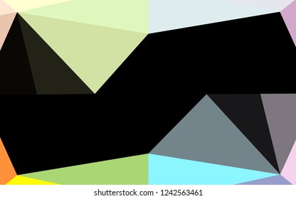 Light Multicolor, Rainbow vector shining hexagonal background. Creative geometric illustration in Origami style with gradient. Triangular pattern for your business design.