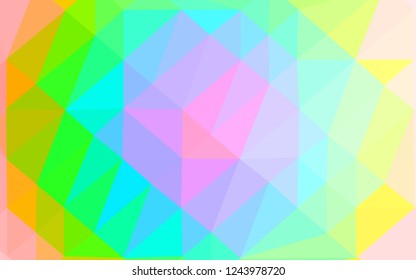 Light Multicolor, Rainbow vector shining triangular background. Colorful abstract illustration with gradient. Brand new design for your business.