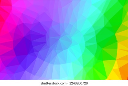 Light Multicolor, Rainbow vector shining hexagonal background. An elegant bright illustration with gradient. The best triangular design for your business.
