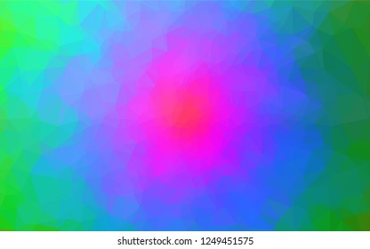 Light Multicolor, Rainbow vector shining hexagonal pattern. A completely new color illustration in a vague style. A new texture for your design.