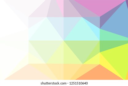 Light Multicolor, Rainbow vector shining hexagonal background. An elegant bright illustration with gradient. Brand new style for your business design.