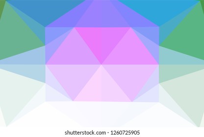 Light Multicolor, Rainbow vector shining hexagonal template. Creative geometric illustration in Origami style with gradient. The textured pattern can be used for background.