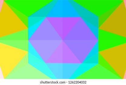 Light Multicolor, Rainbow vector shining hexagonal pattern. Colorful abstract illustration with gradient. The template can be used as a background for cell phones.