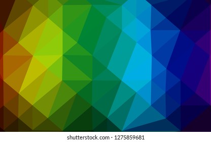 Light Multicolor, Rainbow vector shining triangular template. Modern geometrical abstract illustration with gradient. Completely new template for your business design.