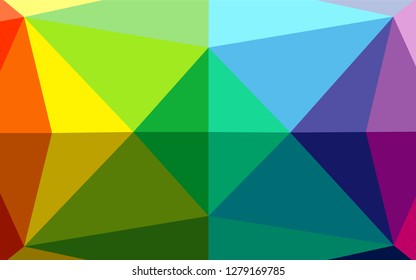 Light Multicolor, Rainbow vector shining hexagonal template. Brand new colored illustration in blurry style with gradient. The polygonal design can be used for your web site.