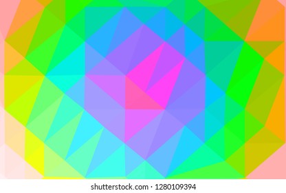Light Multicolor, Rainbow vector shining triangular background. Shining colored illustration in a Brand new style. The best triangular design for your business.