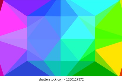 Light Multicolor, Rainbow vector shining hexagonal template. Creative illustration in halftone style with gradient. The textured pattern can be used for background.