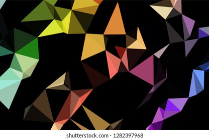Light Multicolor, Rainbow vector shining hexagonal background. Geometric illustration in Origami style with gradient.  The completely new template can be used for your brand book.