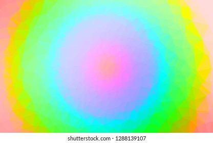 Light Multicolor, Rainbow vector shining triangular template. Colorful illustration in abstract style with gradient. Brand new style for your business design.