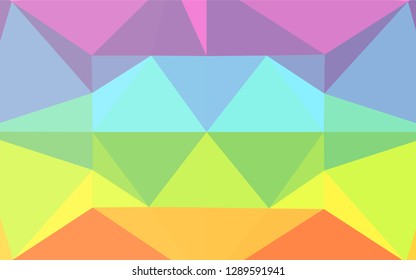 Light Multicolor, Rainbow vector shining hexagonal background. Modern geometrical abstract illustration with gradient. A new texture for your design.