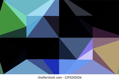 Light Multicolor, Rainbow vector shining hexagonal template. A sample with polygonal shapes. Brand new design for your business.