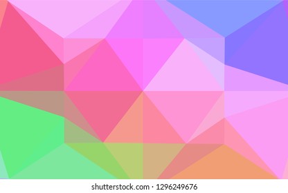 Light Multicolor, Rainbow vector shining hexagonal template. Colorful illustration in abstract style with gradient. Triangular pattern for your business design.