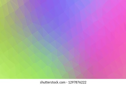 Light Multicolor, Rainbow vector shining triangular background. Shining colored illustration in a Brand new style. Template for your brand book.