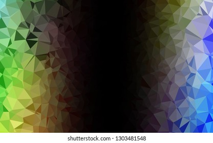 Light Multicolor, Rainbow vector shining triangular pattern. Glitter abstract illustration with an elegant design. Textured pattern for background.