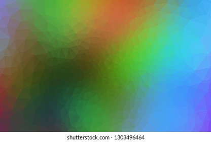 Light Multicolor, Rainbow vector shining triangular template. A completely new color illustration in a vague style. Brand new style for your business design.