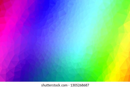 Light Multicolor, Rainbow vector shining triangular pattern. Modern geometrical abstract illustration with gradient. Polygonal design for your web site.