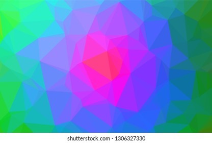 Light Multicolor, Rainbow vector shining hexagonal template. Creative illustration in halftone style with gradient. The polygonal design can be used for your web site.