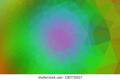Light Multicolor, Rainbow vector shining triangular background. Geometric illustration in Origami style with gradient. Triangular pattern for your business design.
