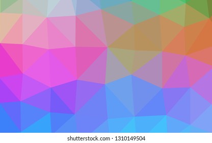 Light Multicolor, Rainbow vector shining triangular template. Colorful illustration in Origami style with gradient.  New texture for your design.