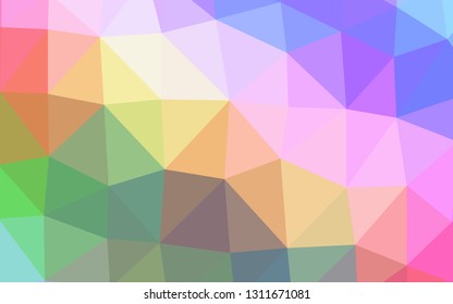 Light Multicolor, Rainbow vector shining triangular background. Geometric illustration in Origami style with gradient. Brand new design for your business.