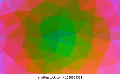 Light Multicolor, Rainbow vector shining triangular background. Modern geometrical abstract illustration with gradient. Completely new design for your business.