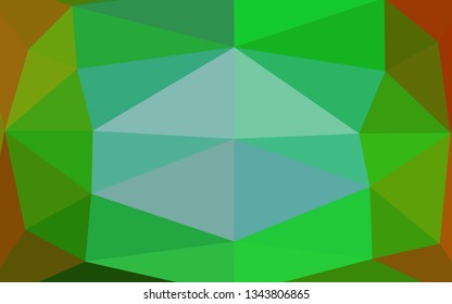 Light Multicolor, Rainbow vector shining triangular template. Colorful illustration in Origami style with gradient.  Completely new template for your business design.