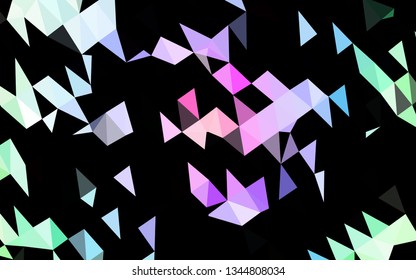 Light Multicolor, Rainbow vector shining triangular background. Creative illustration in halftone style with gradient. Completely new template for your business design.