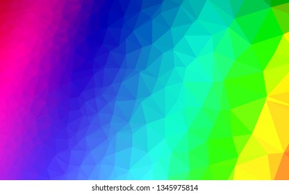Light Multicolor, Rainbow vector shining triangular background. Colorful illustration in Origami style with gradient.  The best triangular design for your business.