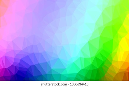 Light Multicolor, Rainbow vector shining triangular pattern. Shining colored illustration in a Brand new style. Polygonal design for your web site.
