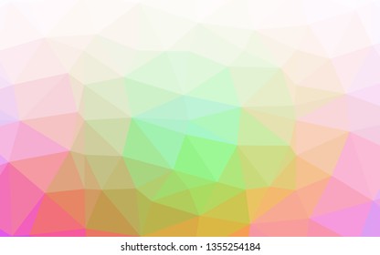 Light Multicolor, Rainbow vector shining triangular background. Colorful abstract illustration with gradient. Template for your brand book.