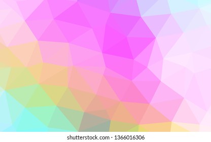 Light Multicolor, Rainbow vector shining triangular template. Shining colored illustration in a Brand new style. Polygonal design for your web site.