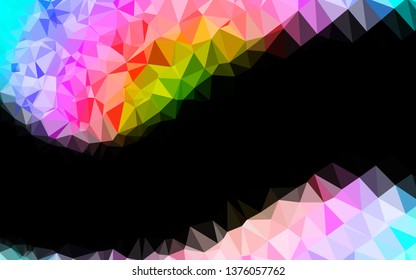 Light Multicolor, Rainbow vector shining triangular template. Colorful abstract illustration with gradient. Brand new design for your business.