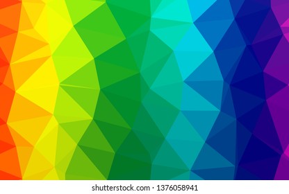 Light Multicolor, Rainbow vector shining triangular template. Modern geometrical abstract illustration with gradient. Template for a cell phone background.