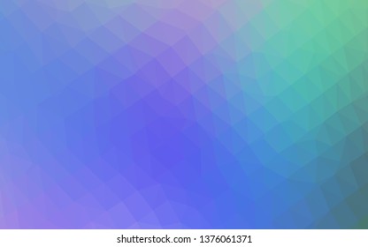 Light Multicolor, Rainbow vector shining triangular background. A vague abstract illustration with gradient. Template for a cell phone background.