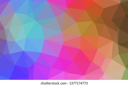 Light Multicolor, Rainbow vector shining triangular pattern. A vague abstract illustration with gradient. Triangular pattern for your business design.