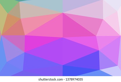 Light Multicolor, Rainbow vector shining triangular template. Shining colored illustration in a Brand new style. Triangular pattern for your business design.