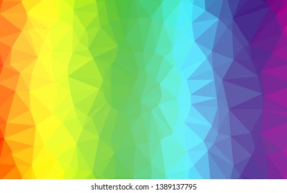 Light Multicolor, Rainbow vector shining triangular template. Triangular geometric sample with gradient.  Polygonal design for your web site.