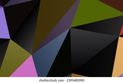 Light Multicolor, Rainbow vector shining triangular background. A sample with polygonal shapes. Template for your brand book.