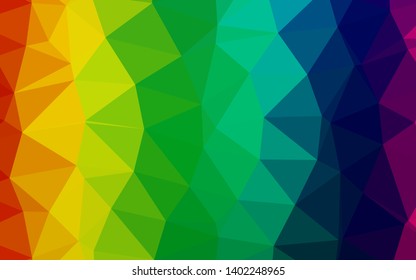 Light Multicolor, Rainbow vector shining triangular pattern. Colorful abstract illustration with gradient. New texture for your design.
